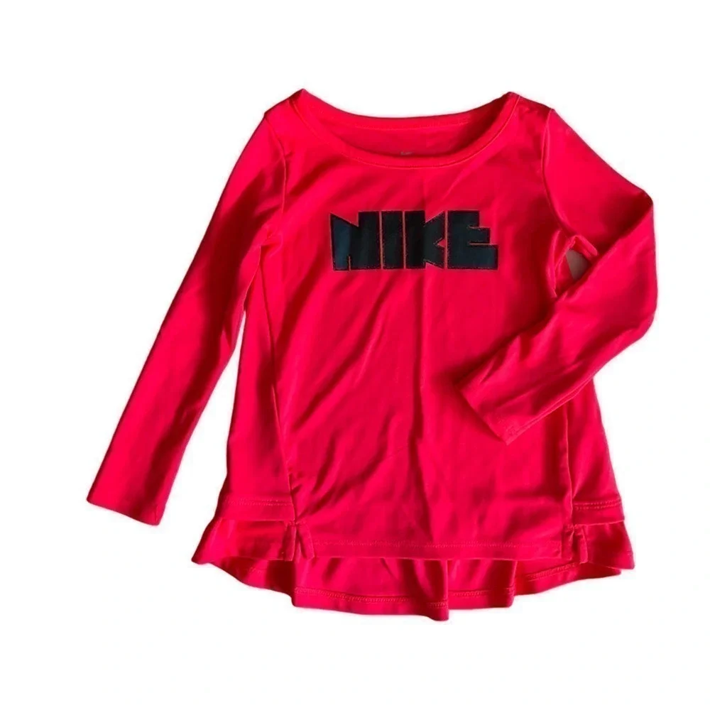 NIKE Dri-Fit Ruffle Back Pink Top Size 24 Months